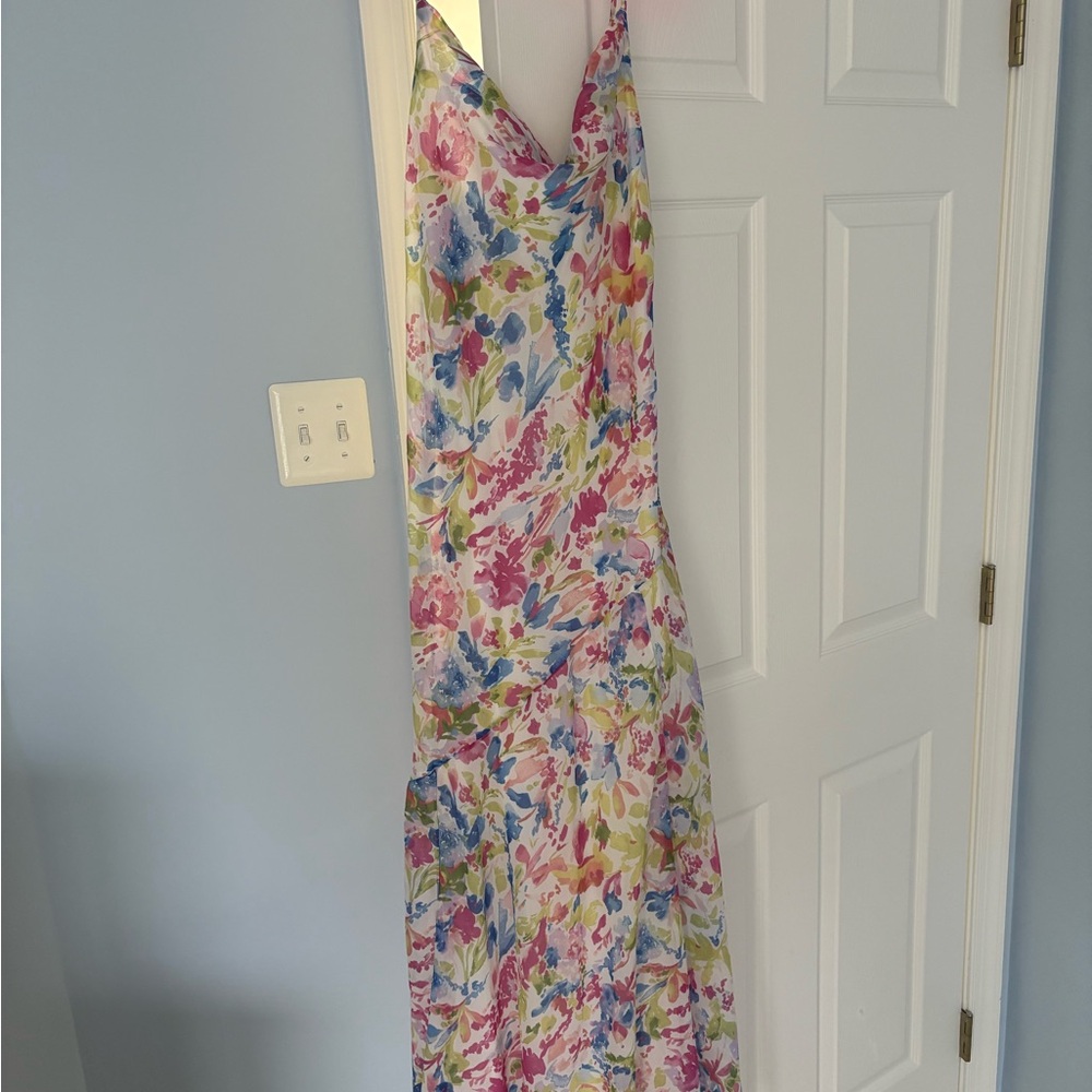 Abercrombie & Fitch Floral Pink and Blue Maxi Dress